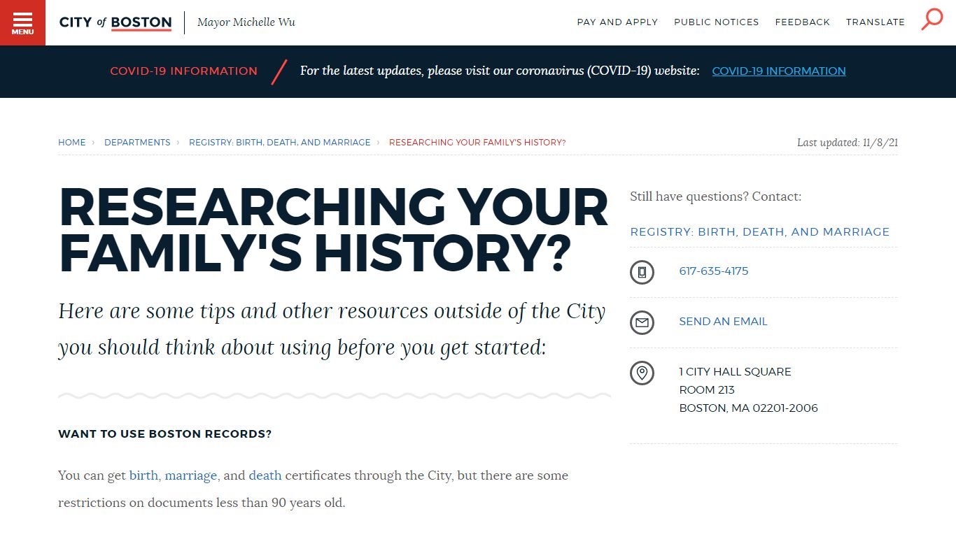 Researching your family's history? | Boston.gov